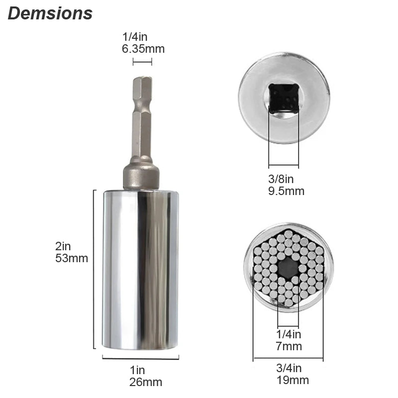 Universal Socket Wrench Head Set